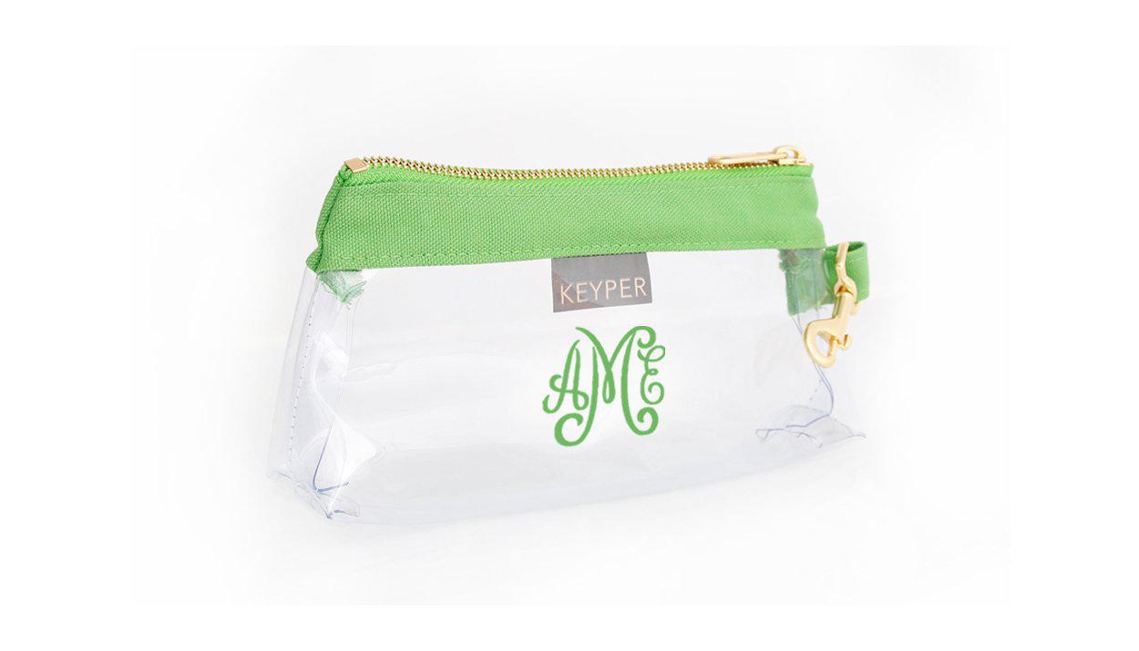 » Green Classic Canvas CLEAR Bag with monogram (100% off)