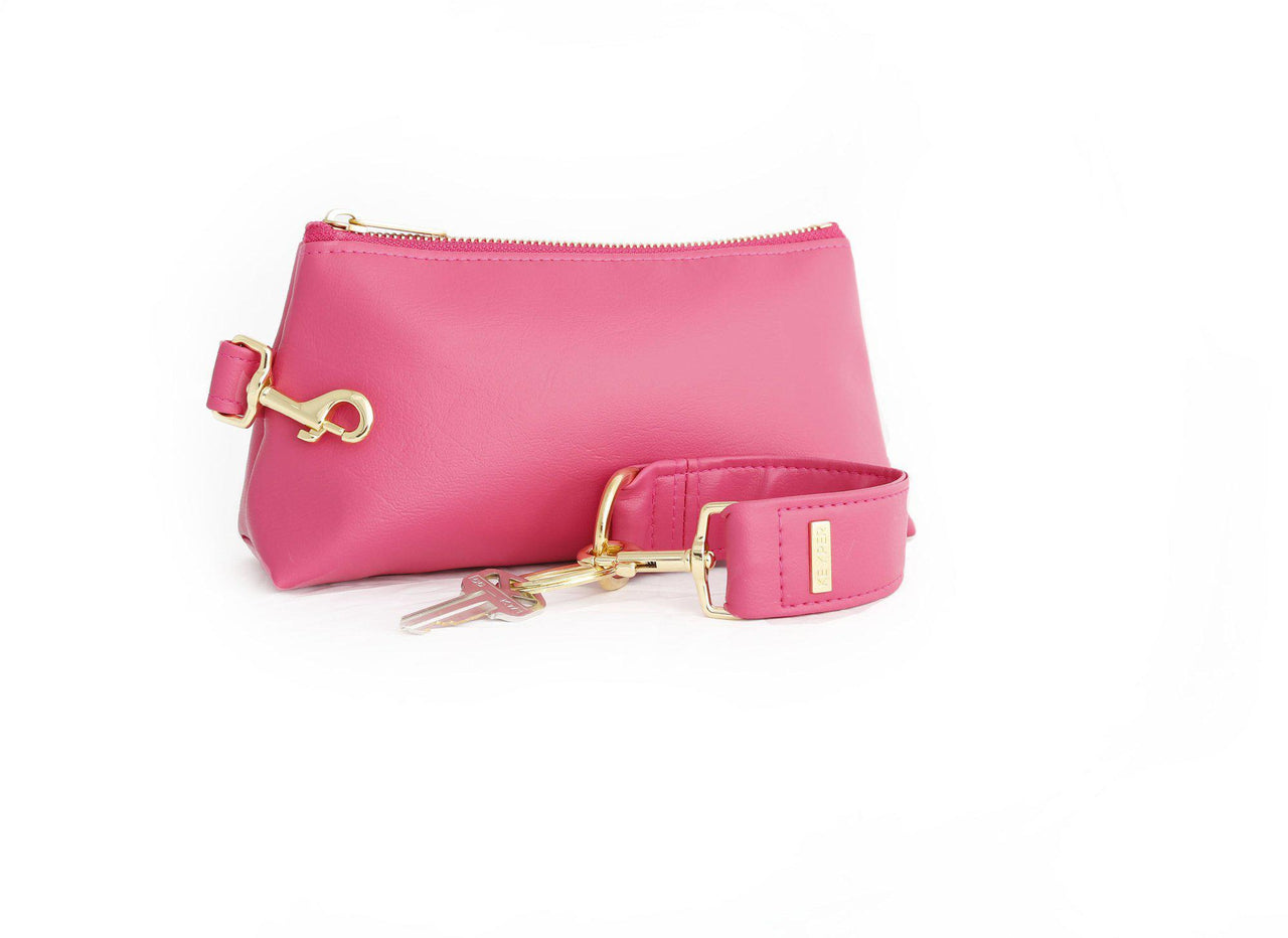 clutch purse, travel purse, key ring bracelet, faux leather (vegan), pouch, Wristlet Set