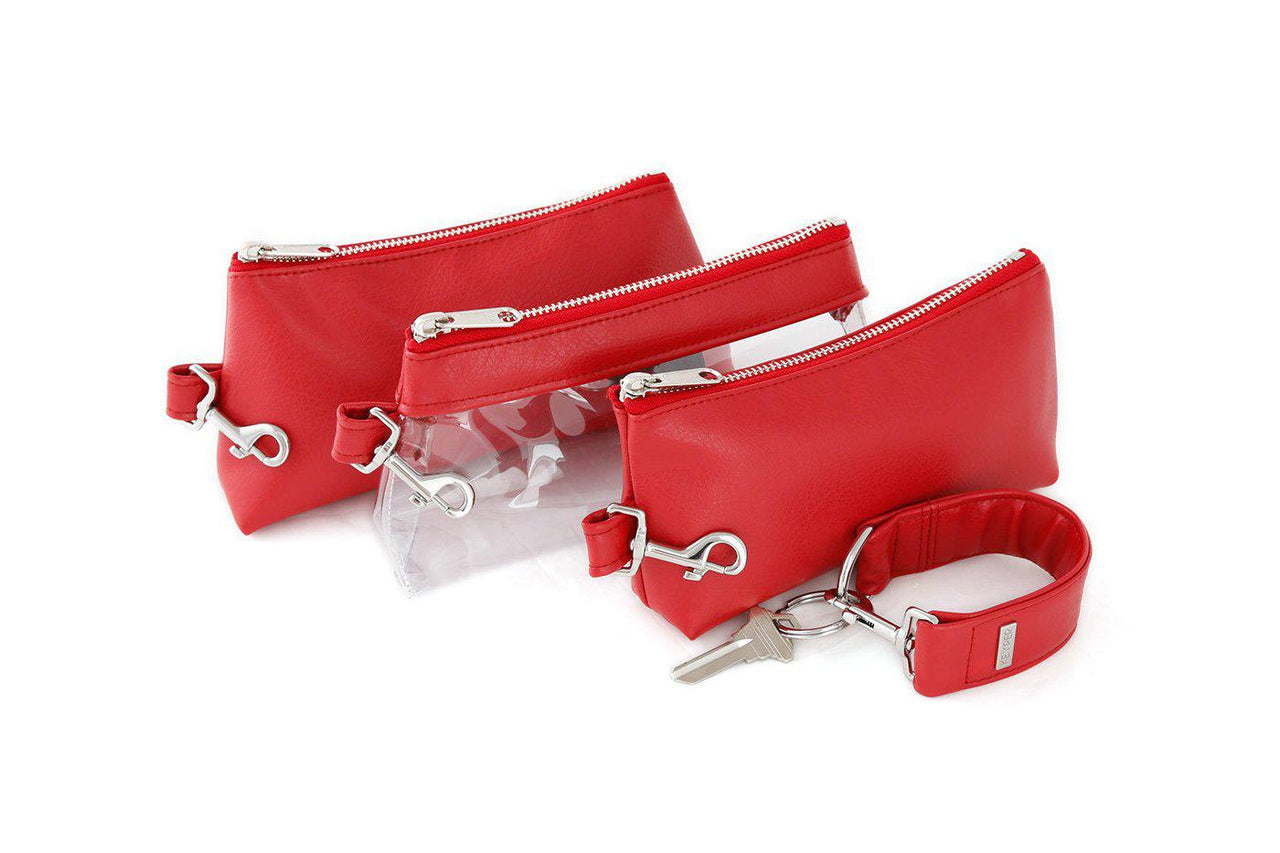 Perfect Red Vegan Leather WRISTLET SET