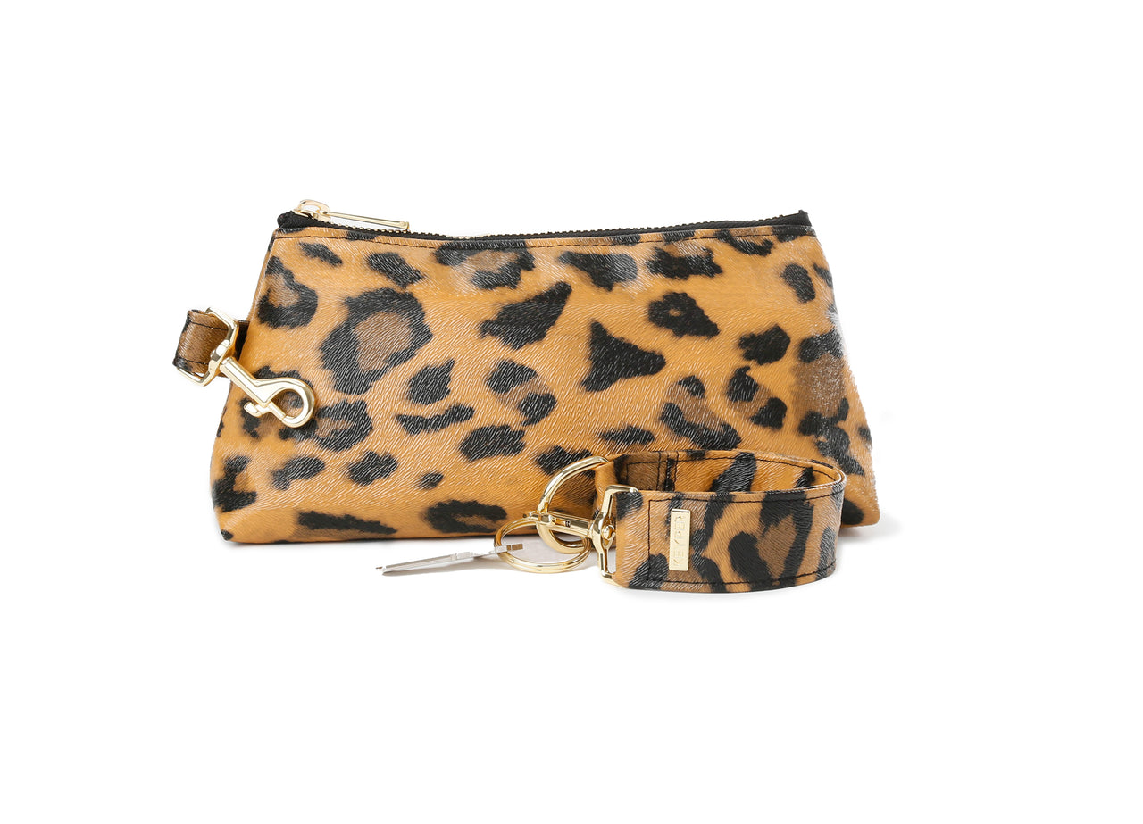 Brown Leopard Vegan Leather 2-PIECE WRISTLET SET