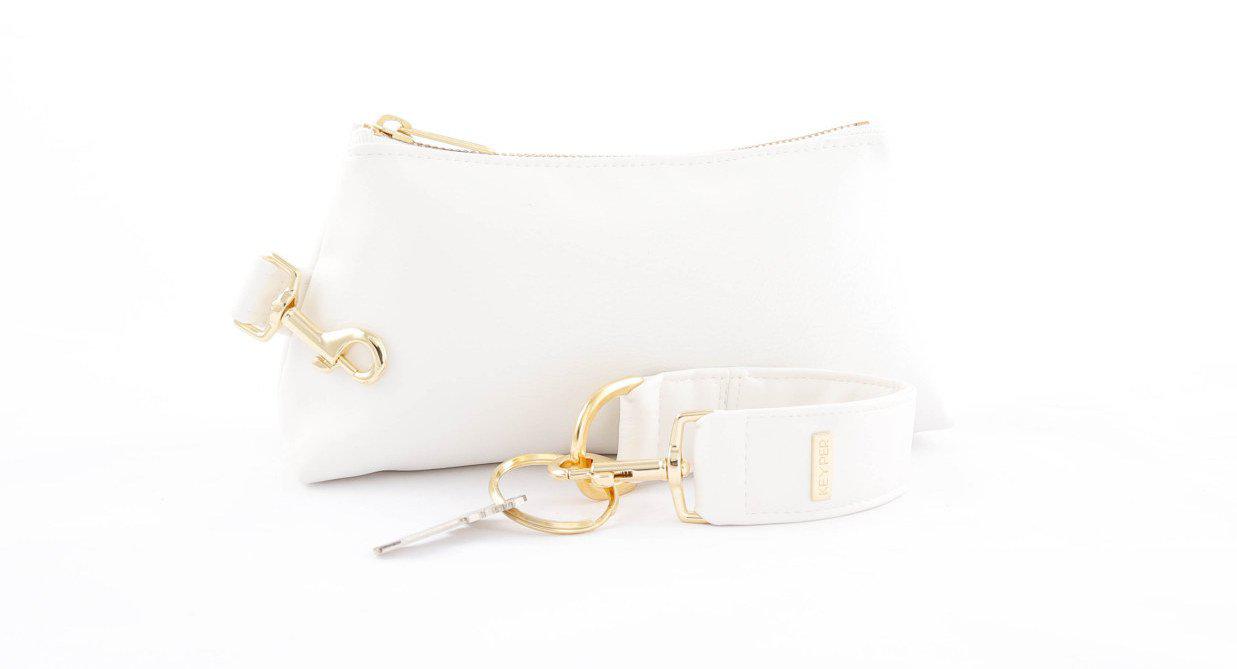 clutch purse, travel purse, key ring bracelet, faux leather (vegan), pouch, Wristlet Set