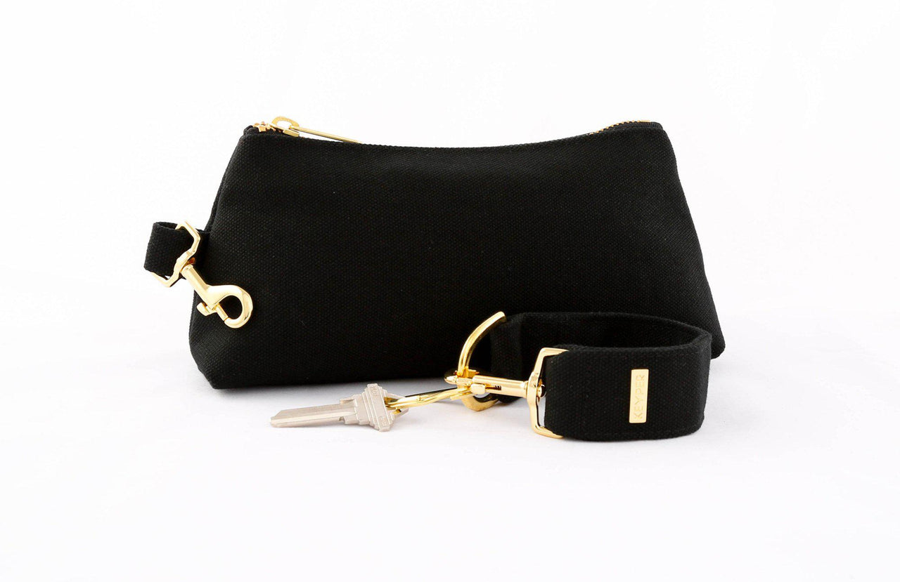 Black canvas 2-piece wristlet set by KEYPER