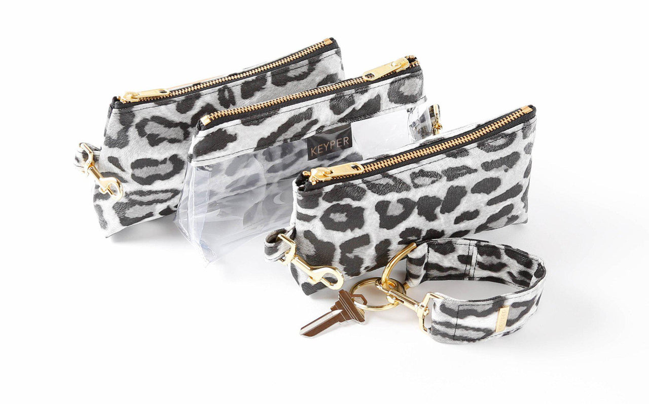 clutch purse, travel purse, key ring bracelet, faux leather (vegan), clear bag pouch, Wristlet Set