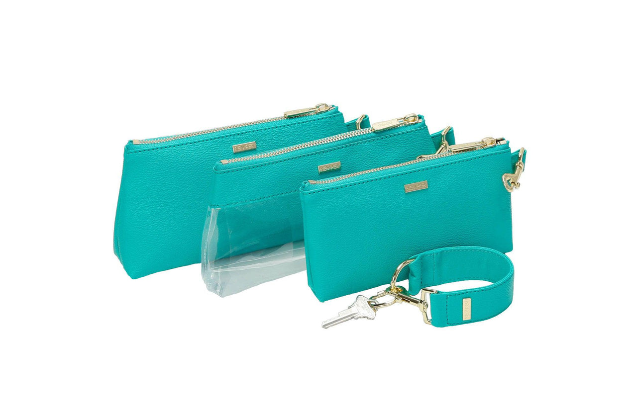 KEYPER Teal Vegan Leather WRISTLET SET
