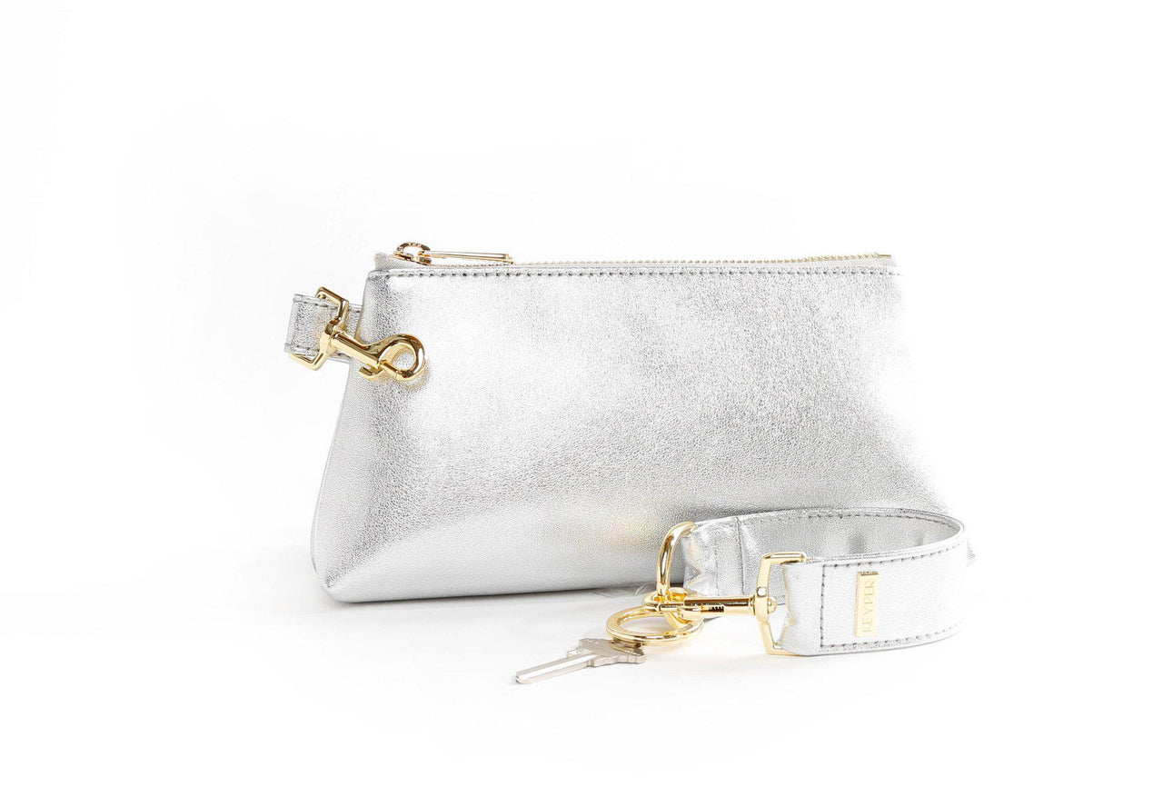 clutch purse, travel purse, key ring bracelet, leather,   pouch, Wristlet Set
