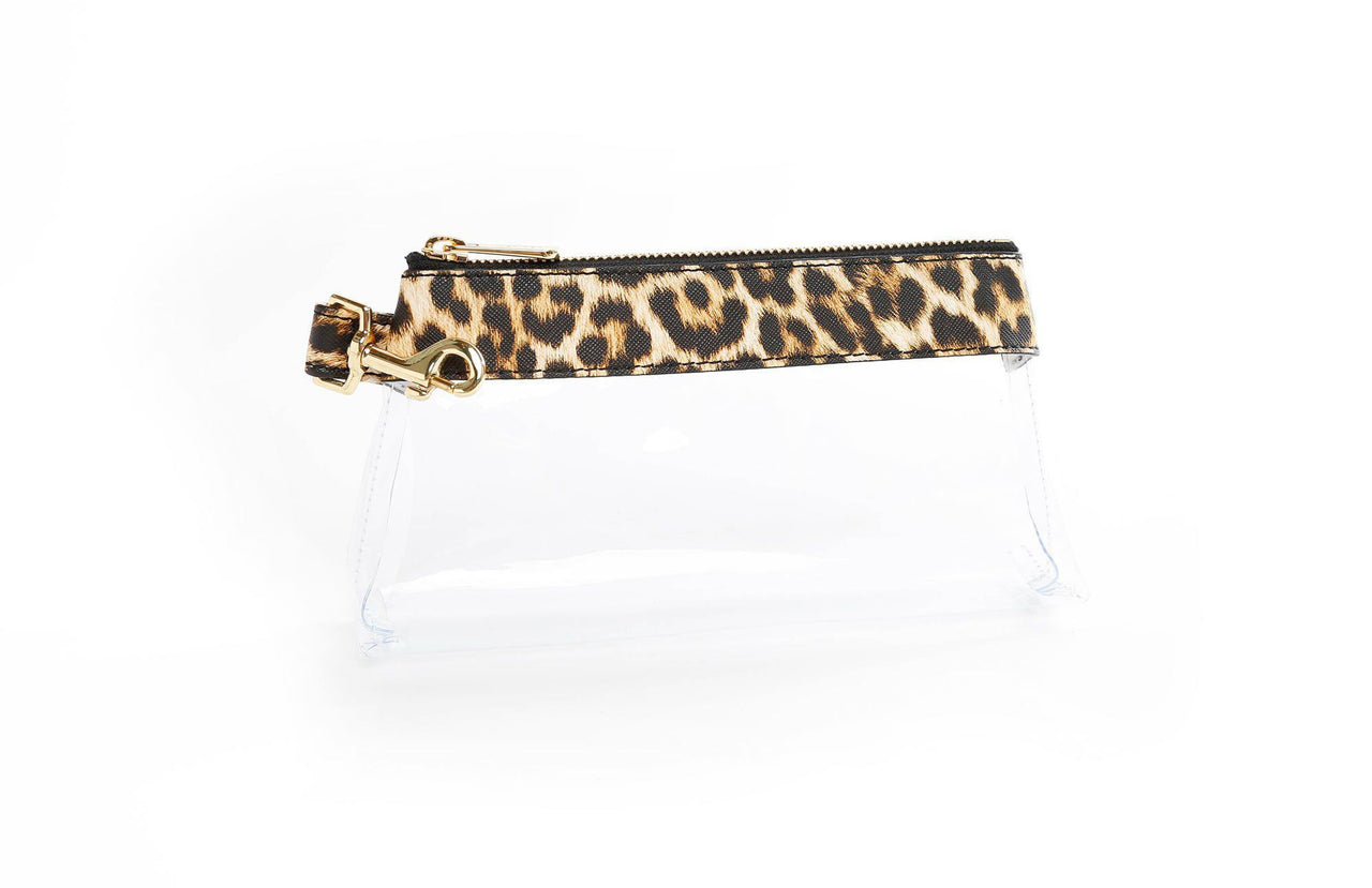 Classic Leopard CLEAR Bag  - Vegan Leather Trim