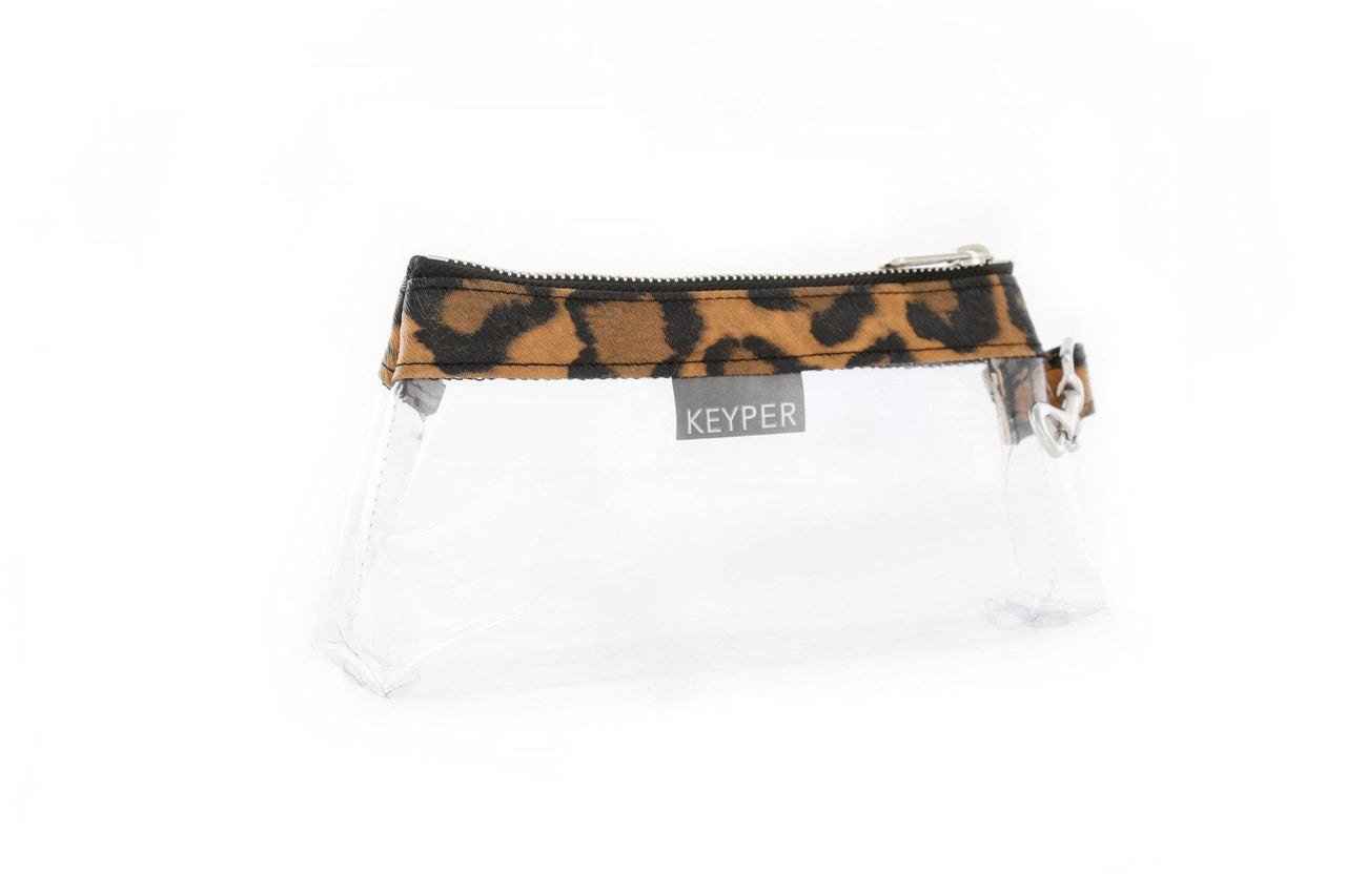 Brown Leopard CLEAR Bag - Vegan Leather Trim